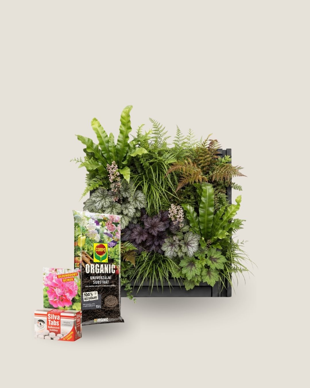 Balíček 3x PlantBox + univerzální substrát COMPO ORGANIC + Silva Tabs pro balkonovky