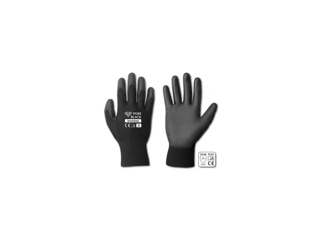 Rukavice Bradas Pure black, vel. 8/M