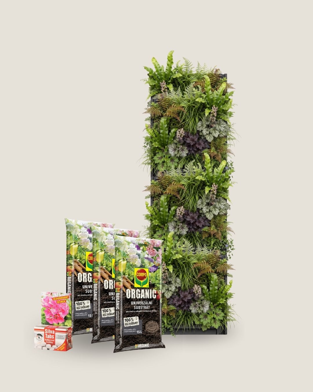 Balíček 10x PlantBox + 3x univerzální substrát COMPO ORGANIC + Silva Tabs pro balkonovky